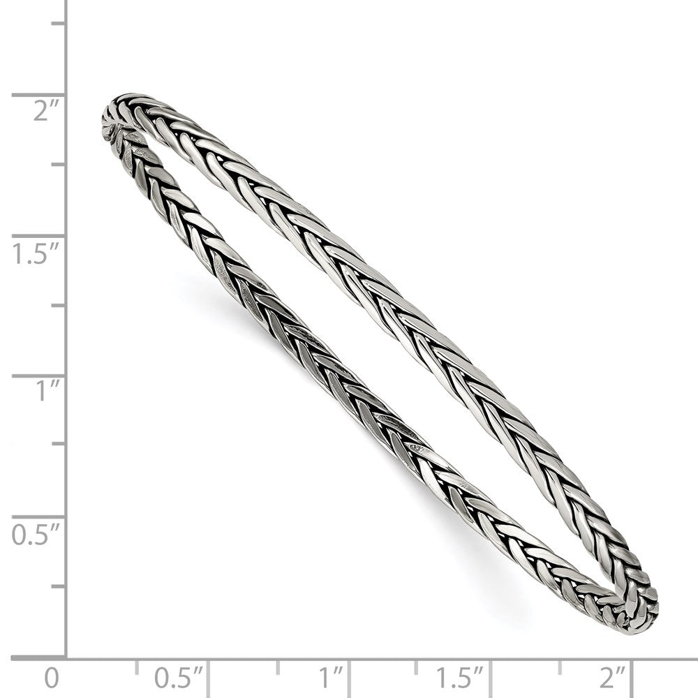 Sterlingsilber Antikisiert 3mm Schieber-on Armreif