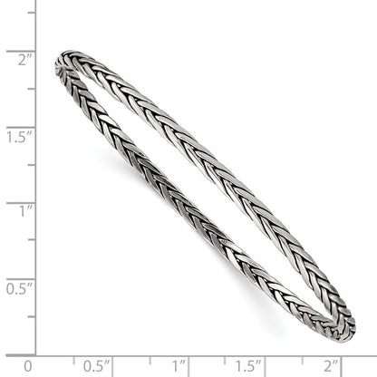 Sterlingsilber Antikisiert 3mm Schieber-on Armreif
