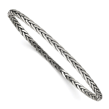 Sterlingsilber Antikisiert 3mm Schieber-on Armreif