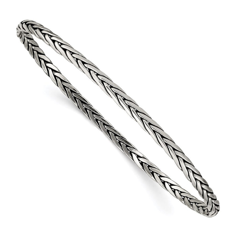 Sterlingsilber Antikisiert 3mm Schieber-on Armreif