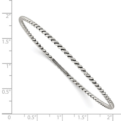 Sterlingsilber Antikisiert 2mm Gedreht Schieber-on Armreif