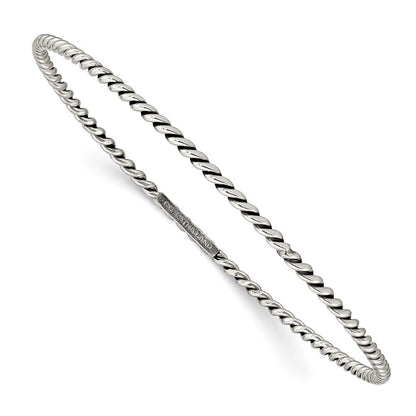 Sterlingsilber Antikisiert 2mm Gedreht Schieber-on Armreif