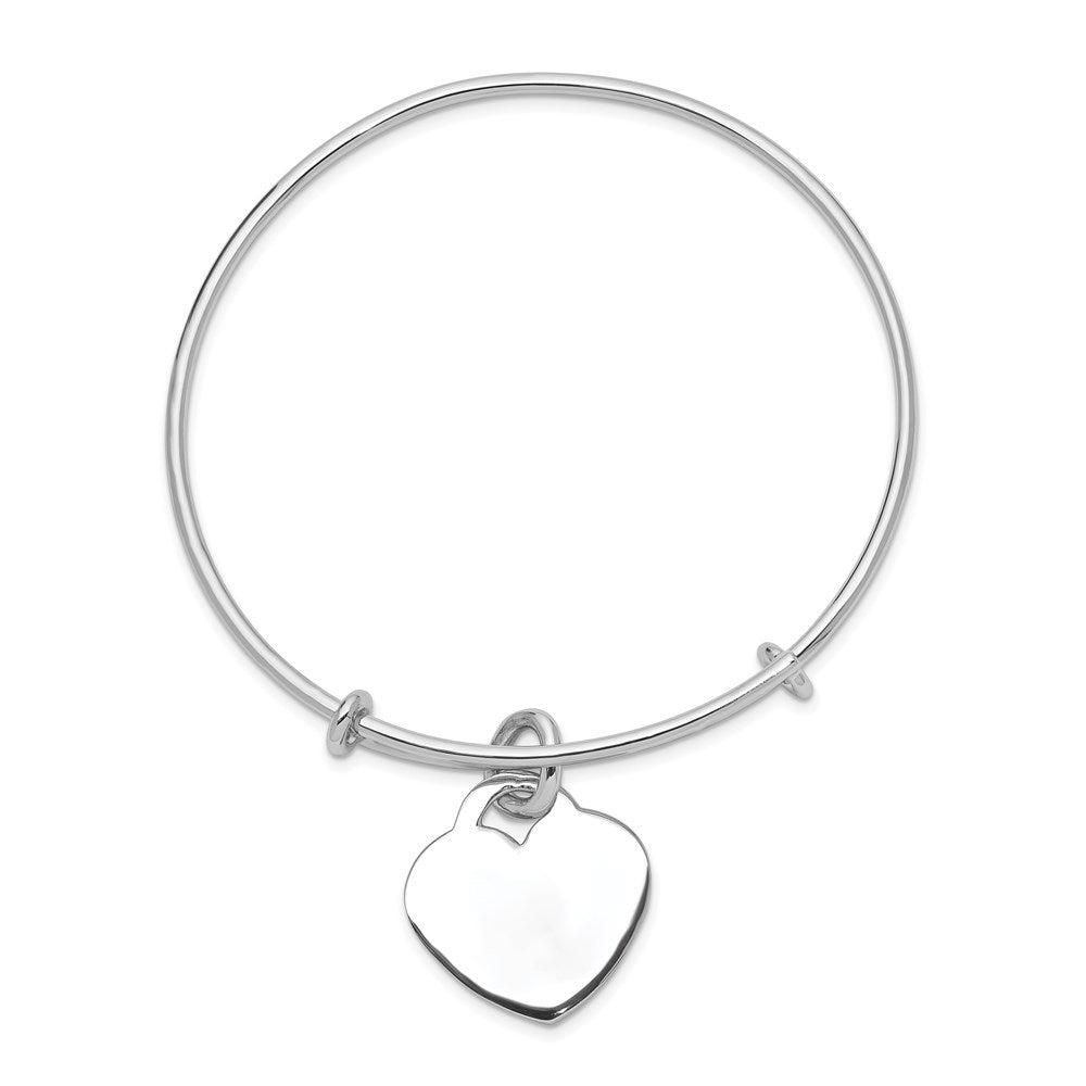 Sterlingsilber Rhodiniert Gravierbar Herz Armreif