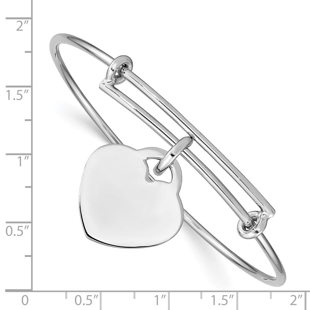 Sterlingsilber Rhodiniert Gravierbar Herz Armreif