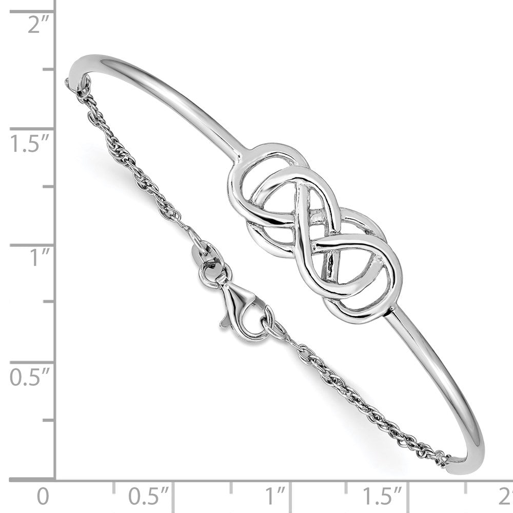 Sterlingsilber Rhodiniert Doppelt Unendlichkeit Symbol Armreif Armband