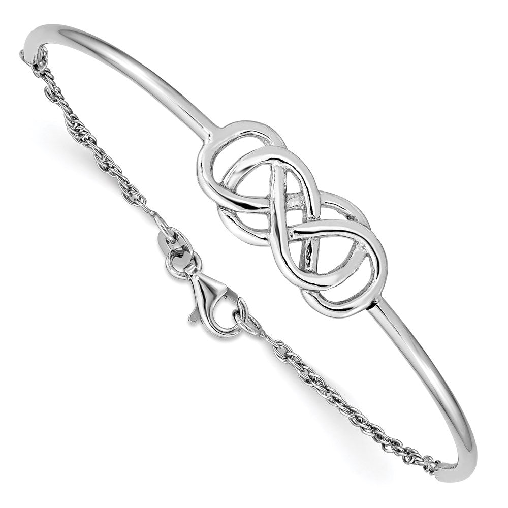 Sterlingsilber Rhodiniert Doppelt Unendlichkeit Symbol Armreif Armband