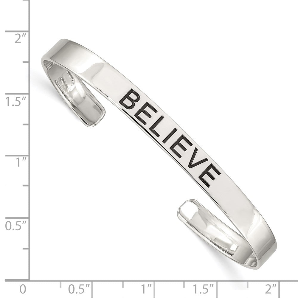 Sterlingsilber Glaube Antikisiert Manschette Armreif