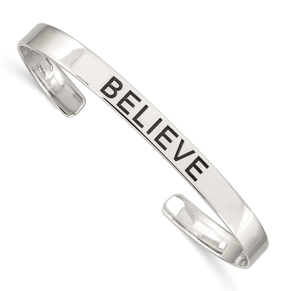 Sterlingsilber Glaube Antikisiert Manschette Armreif