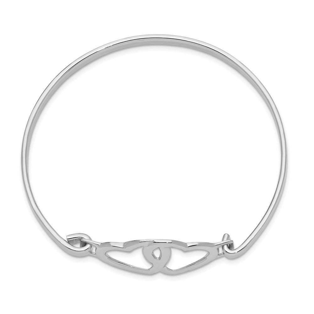 Sterlingsilber Rhodiniert Herz Armreif