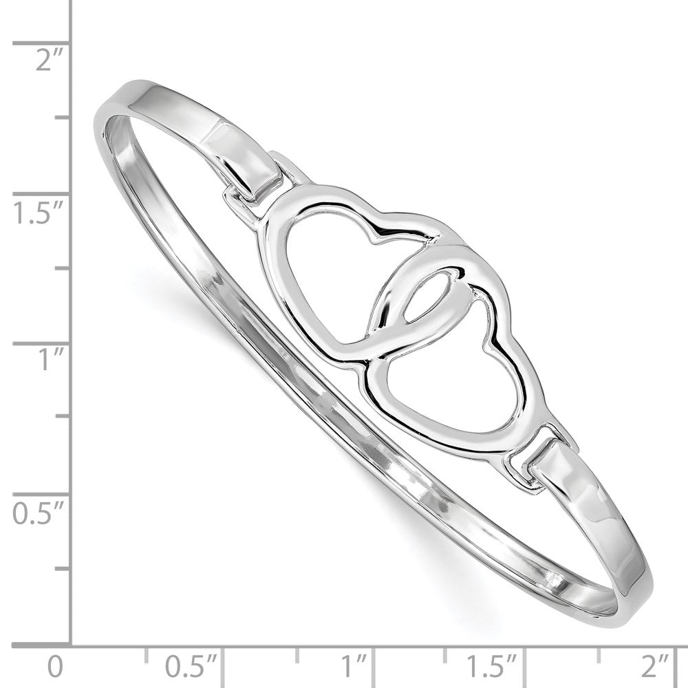 Sterlingsilber Rhodiniert Herz Armreif