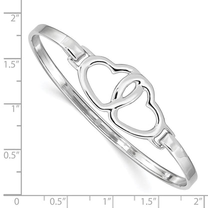 Sterlingsilber Rhodiniert Herz Armreif
