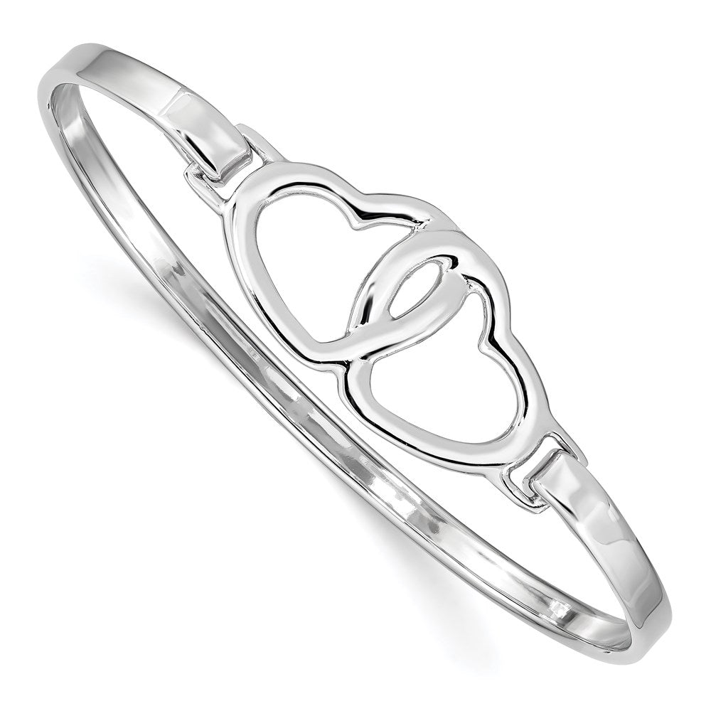 Sterlingsilber Rhodiniert Herz Armreif