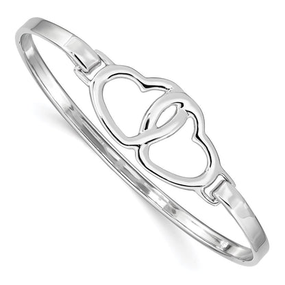 Sterlingsilber Rhodiniert Herz Armreif