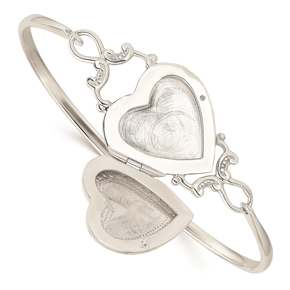 Sterlingsilber 22mm Herz Medaillon Flexibel Armreif Armband