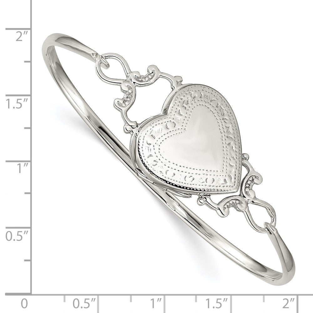 Sterlingsilber 22mm Herz Medaillon Flexibel Armreif Armband