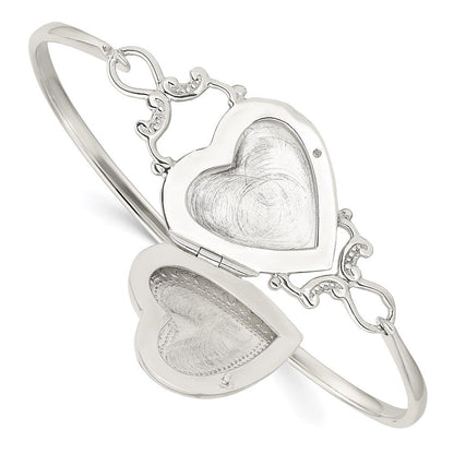 Sterlingsilber 22mm Herz Medaillon Flexibel Armreif Armband