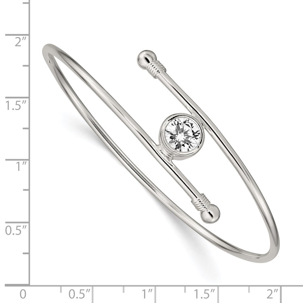 Sterlingsilber Poliert Zirkonia Armreif