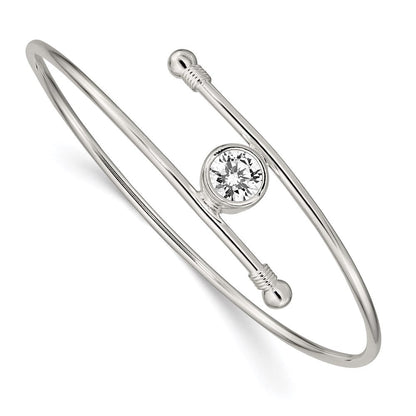 Sterlingsilber Poliert Zirkonia Armreif