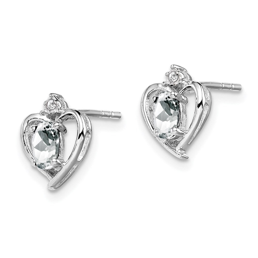 Sterlingsilber Rhodiniert Weiß Topas & Diamant. Ohrringe