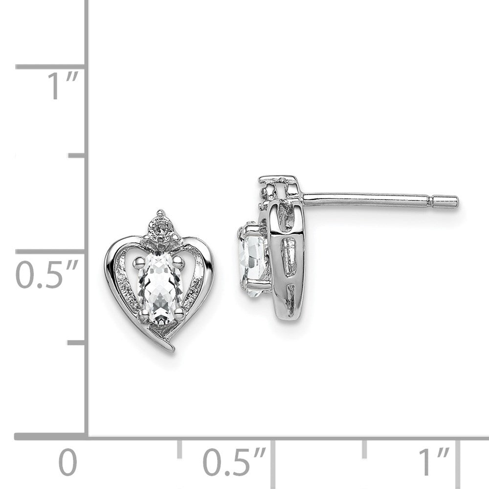 Sterlingsilber Rhodiniert Weiß Topas & Diamant. Ohrringe