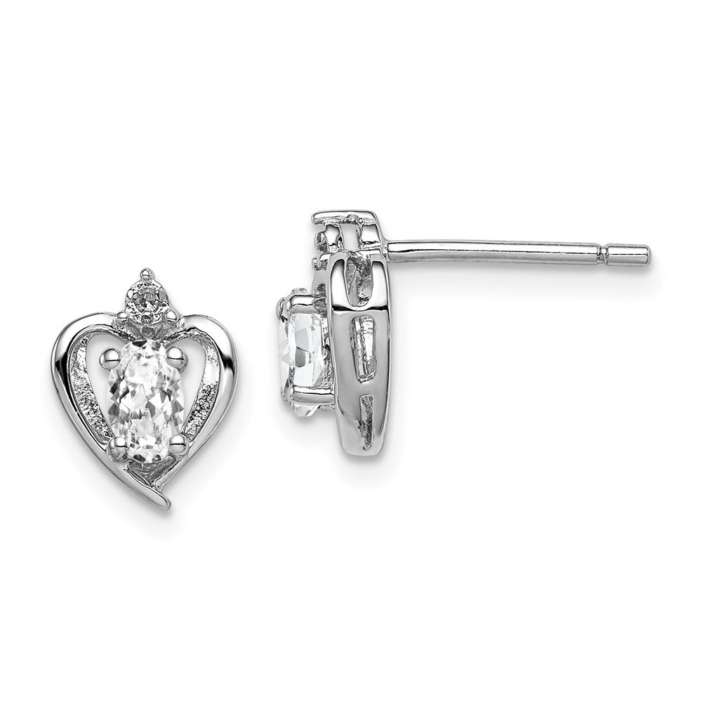 Sterlingsilber Rhodiniert Weiß Topas & Diamant. Ohrringe