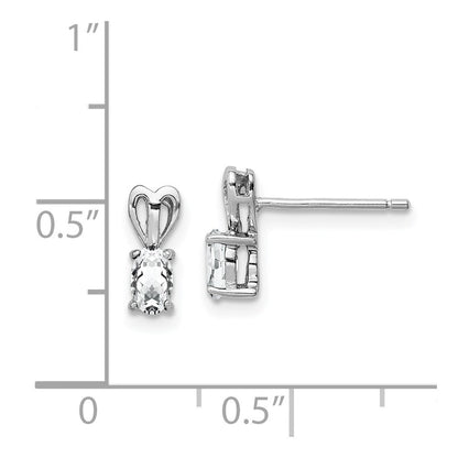 Sterlingsilber Rhodiniert Weiß Topas Ohrringe
