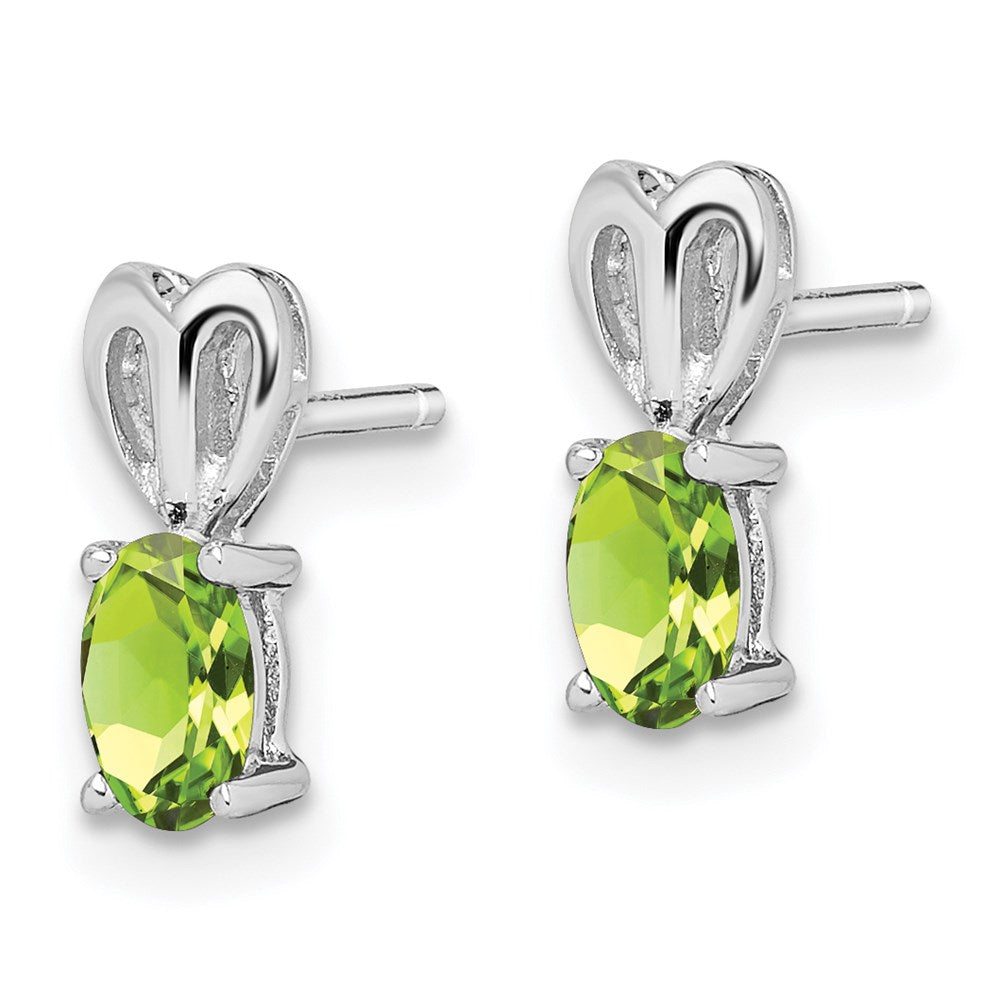 Sterlingsilber Rhodiniert Peridot Ohrringe