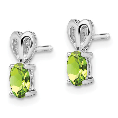 Sterlingsilber Rhodiniert Peridot Ohrringe