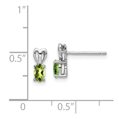Sterlingsilber Rhodiniert Peridot Ohrringe