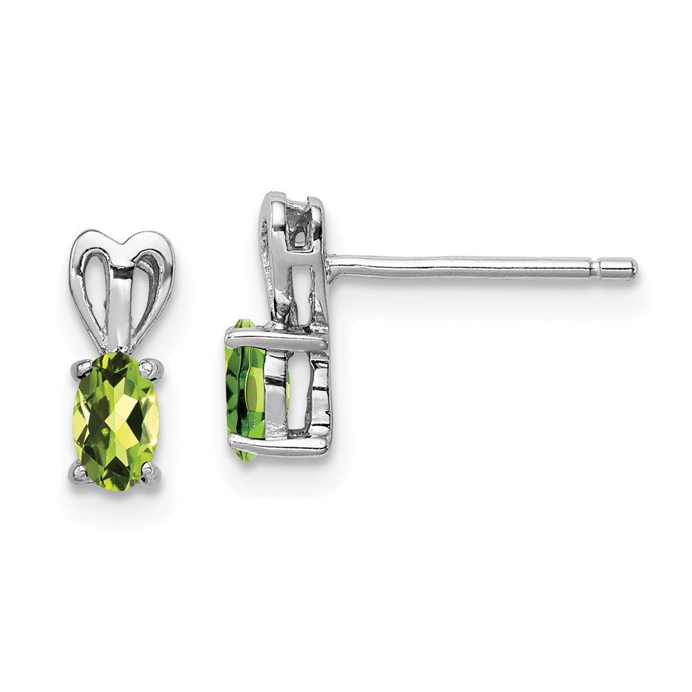 Sterlingsilber Rhodiniert Peridot Ohrringe