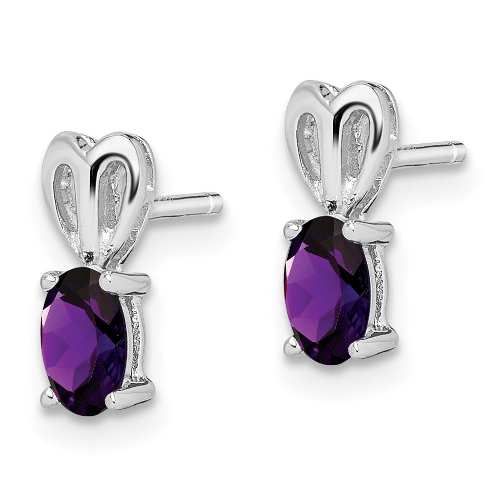 Sterlingsilber Rhodiniert Amethyst Ohrringe
