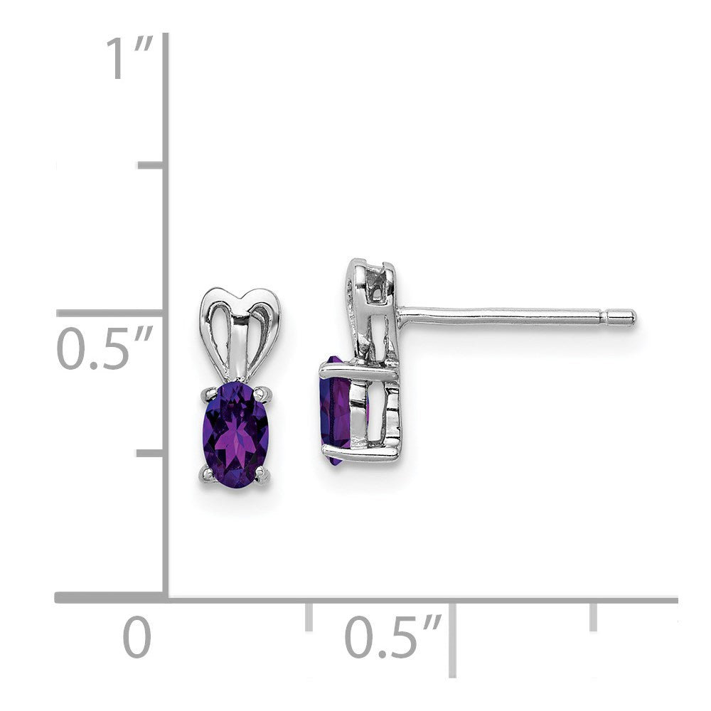 Sterlingsilber Rhodiniert Amethyst Ohrringe