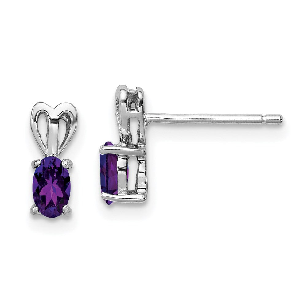 Sterlingsilber Rhodiniert Amethyst Ohrringe