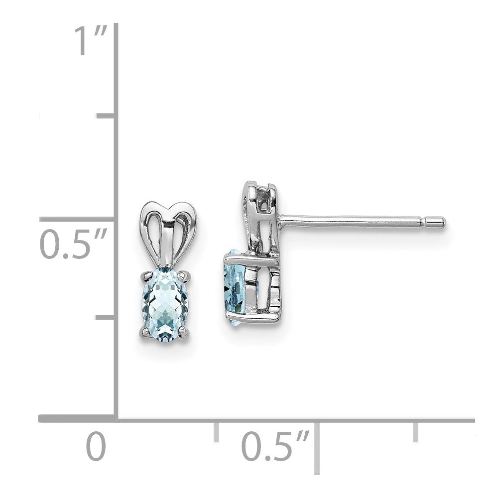 Sterlingsilber Rhodiniert Aquamarin Ohrringe