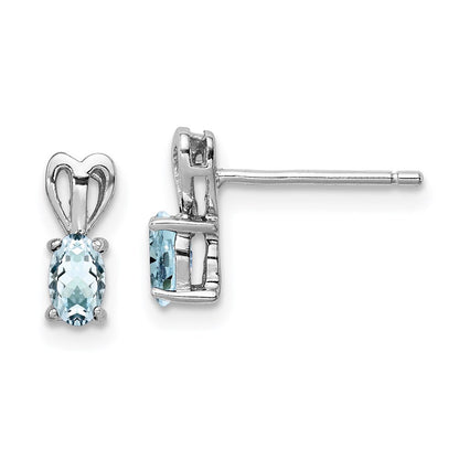 Sterlingsilber Rhodiniert Aquamarin Ohrringe