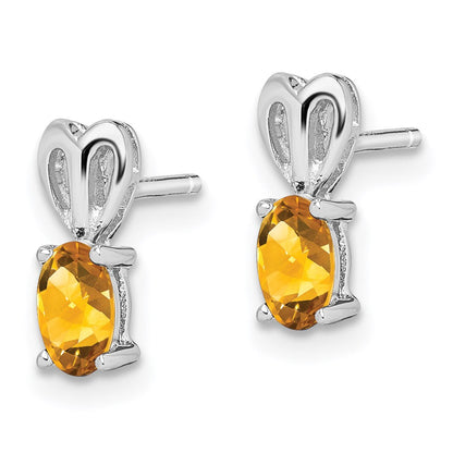 Sterlingsilber Rhodiniert Citrin Ohrringe