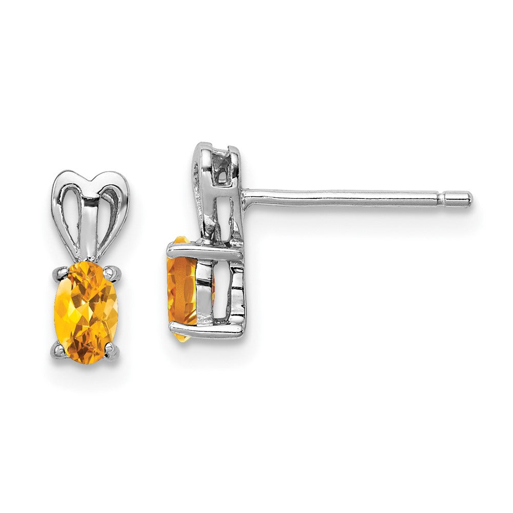 Sterlingsilber Rhodiniert Citrin Ohrringe