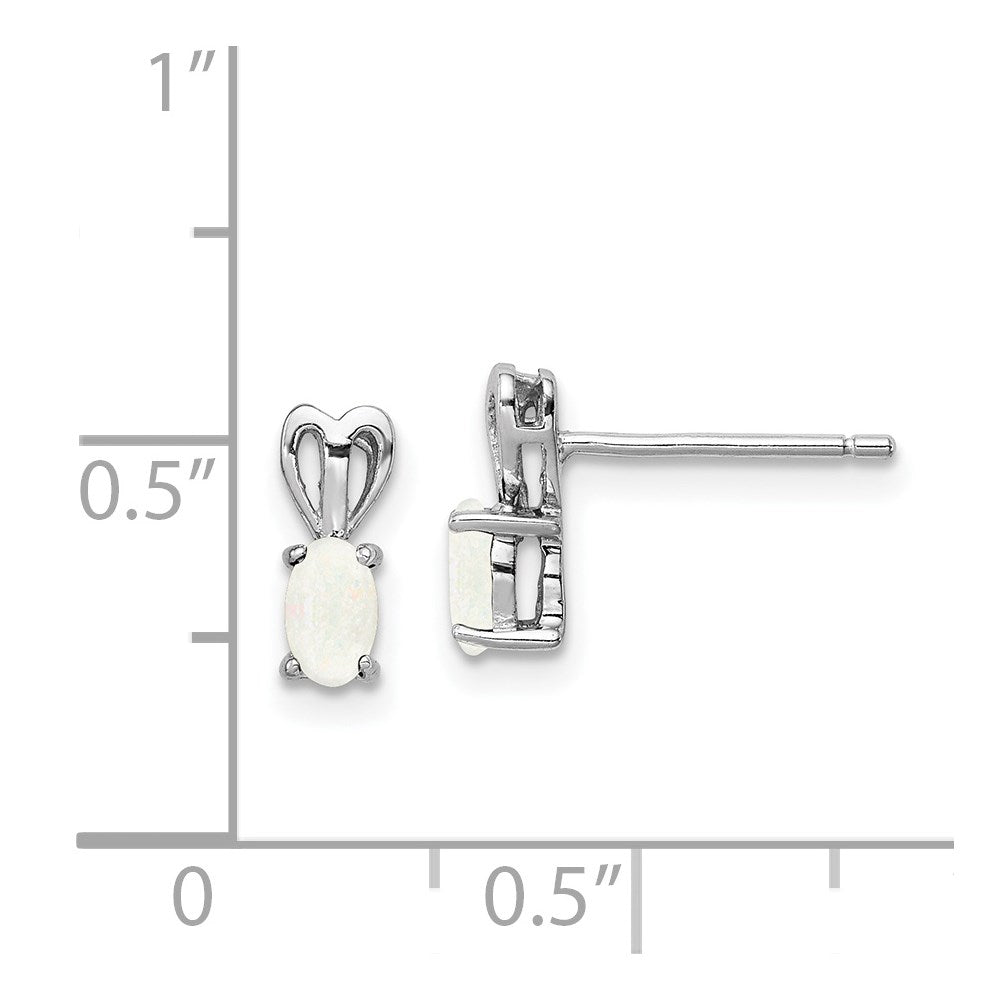 Sterlingsilber Rhodiniert Erzeugt Opal Ohrringe