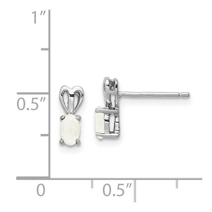 Sterlingsilber Rhodiniert Erzeugt Opal Ohrringe
