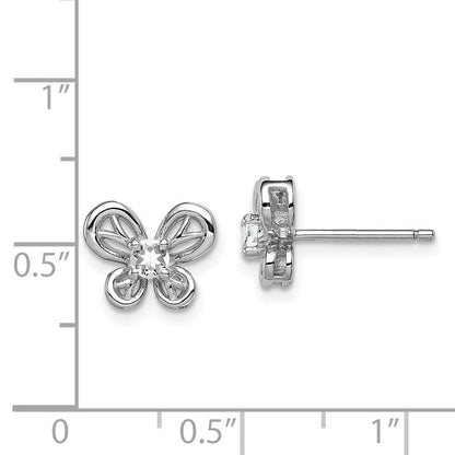 Sterlingsilber Rhodiniert Weiß Topas Ohrringe