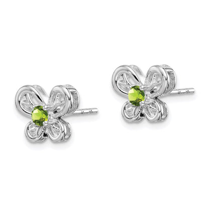 Sterlingsilber Rhodiniert Peridot Ohrringe