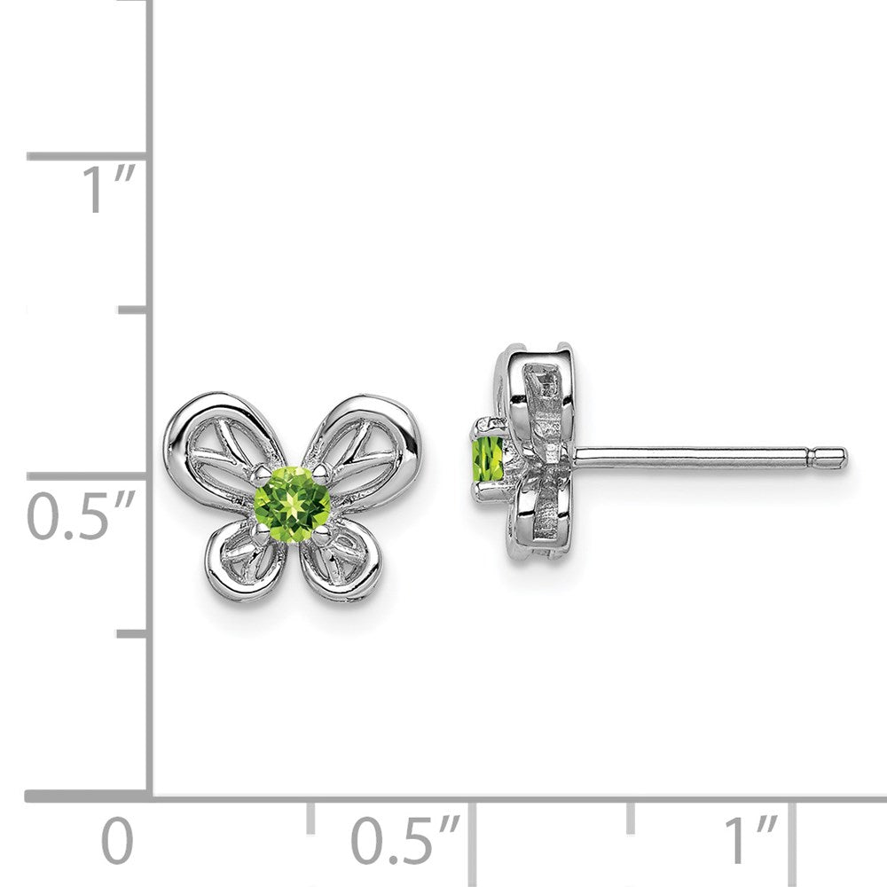 Sterlingsilber Rhodiniert Peridot Ohrringe