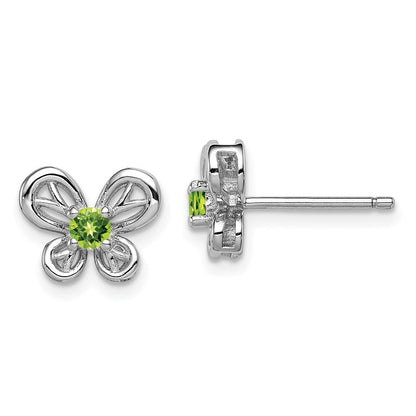 Sterlingsilber Rhodiniert Peridot Ohrringe