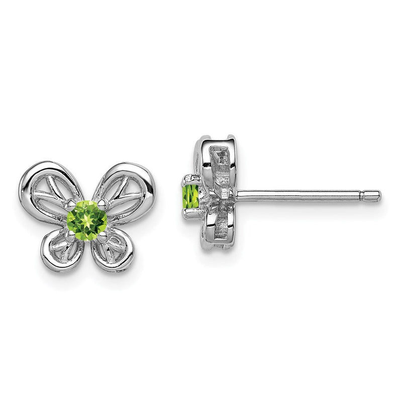 Sterlingsilber Rhodiniert Peridot Ohrringe