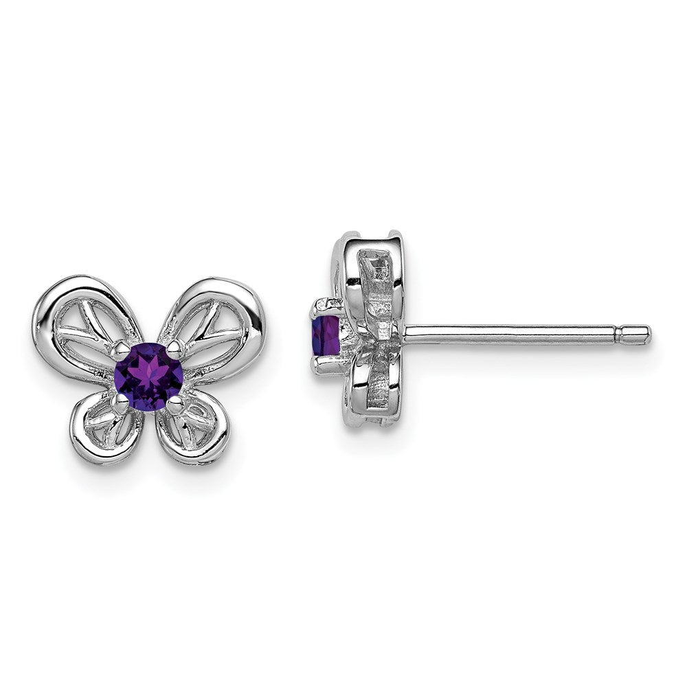 Sterlingsilber Rhodiniert Amethyst Ohrringe