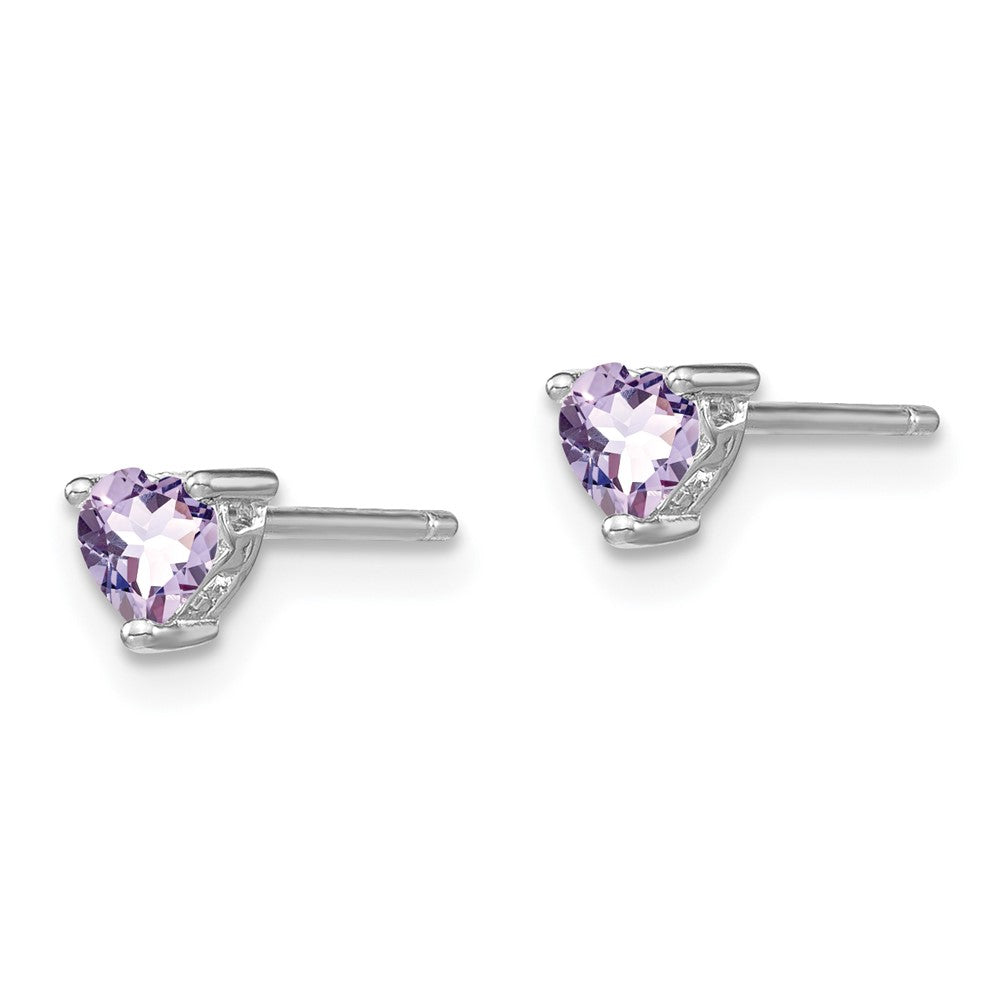 Sterlingsilber Rhodiniert 4mm Herz Rhodolith Granat Ohrstecker