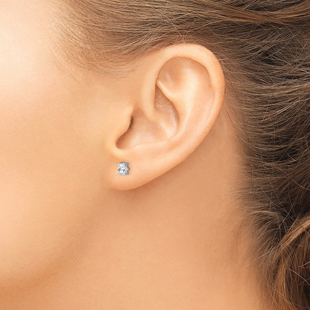 Sterlingsilber Rhodiniert 5x3mm Oval Weiß Topas Ohrstecker