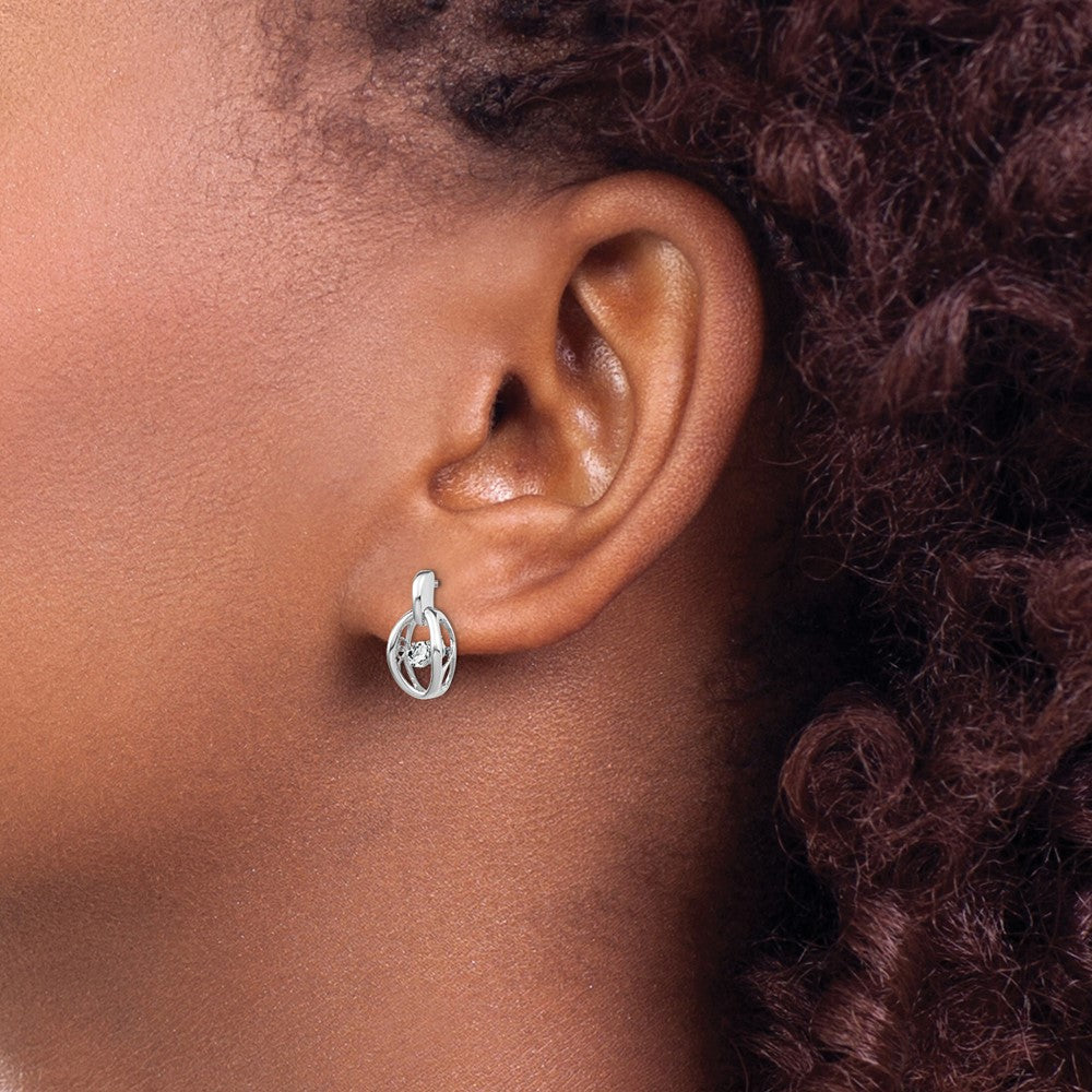 Sterlingsilber Rhodium Zirkonia Geburtsstein Lebhaft Ohrringe