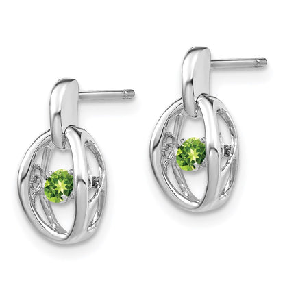 Sterlingsilber Rhodium Peridot Geburtsstein Lebhaft Ohrringe