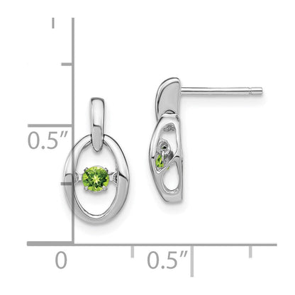 Sterlingsilber Rhodium Peridot Geburtsstein Lebhaft Ohrringe